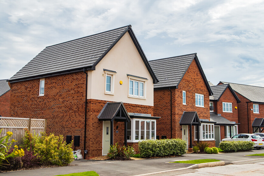 Row of new build homes